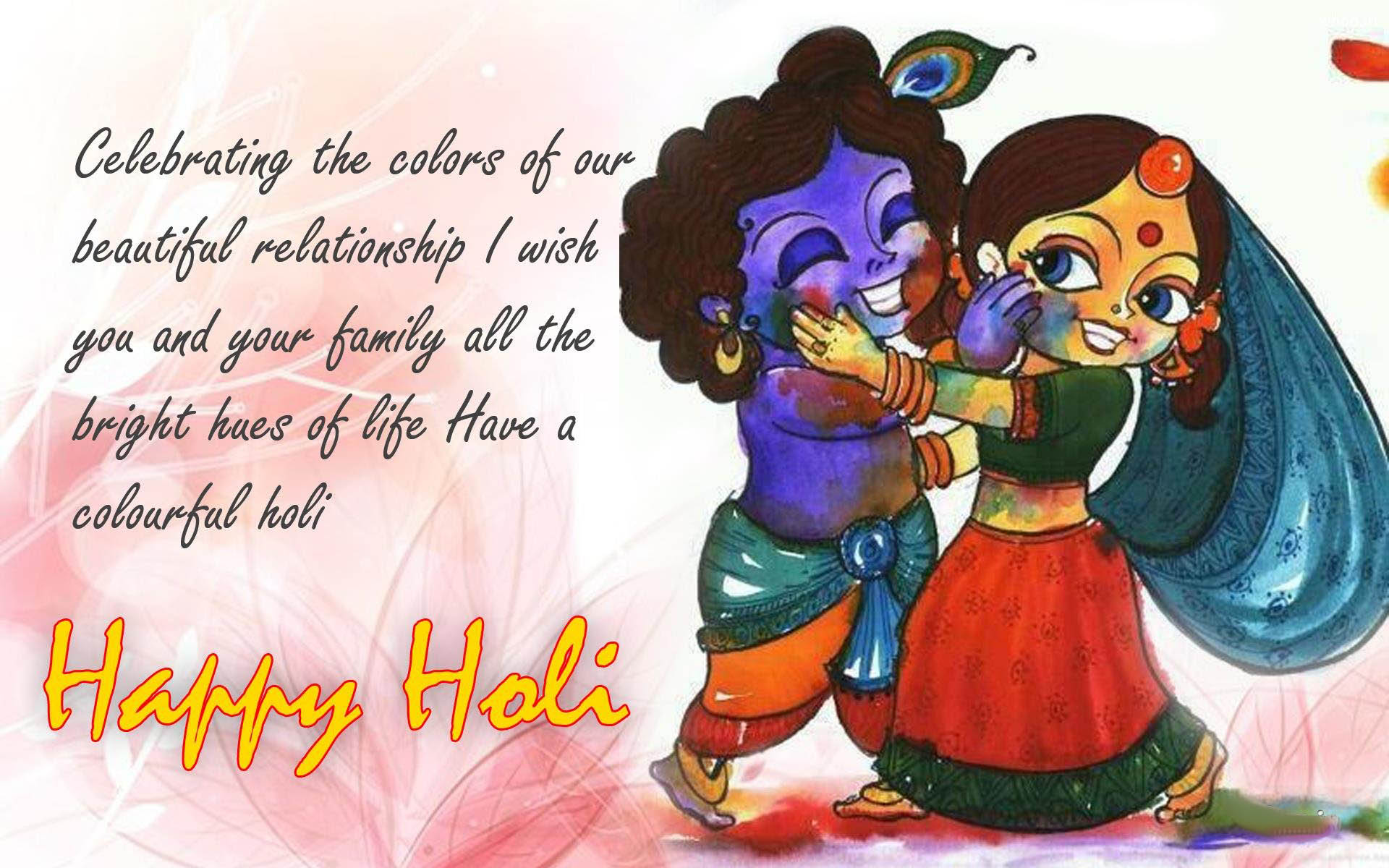 Lord Krishna And Radha Playing Holi Wallpapers - 3840x2400 